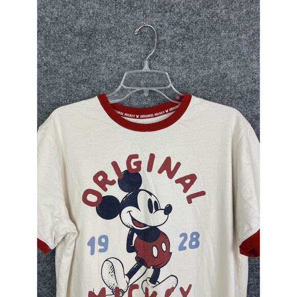 Original Mickey Mouse 1928 T-Shirt Women's Large Beige Red Short Sleeve - Picture 2 of 9
